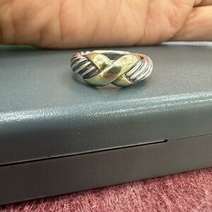David Yurman Cable X ring 14k and silver